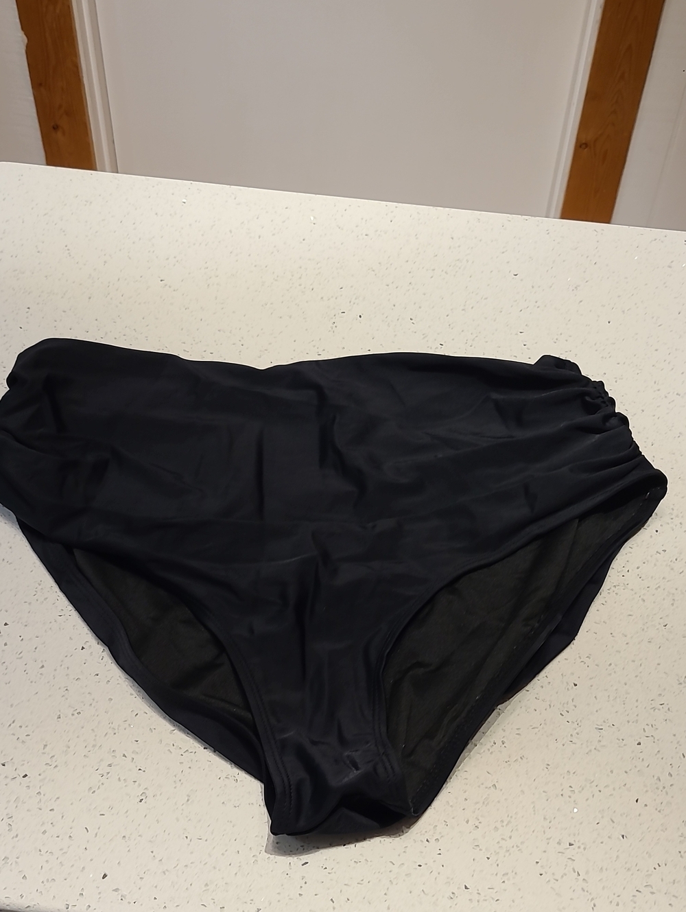 Amazon Women Swim High-Waist Bikini Bottoms Black